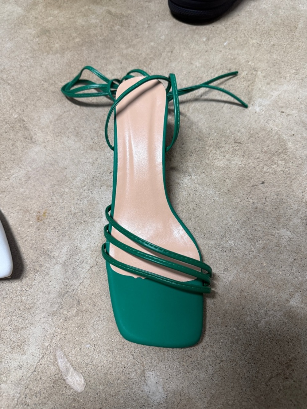 Green Strappy Square-Toe Sandal - Women